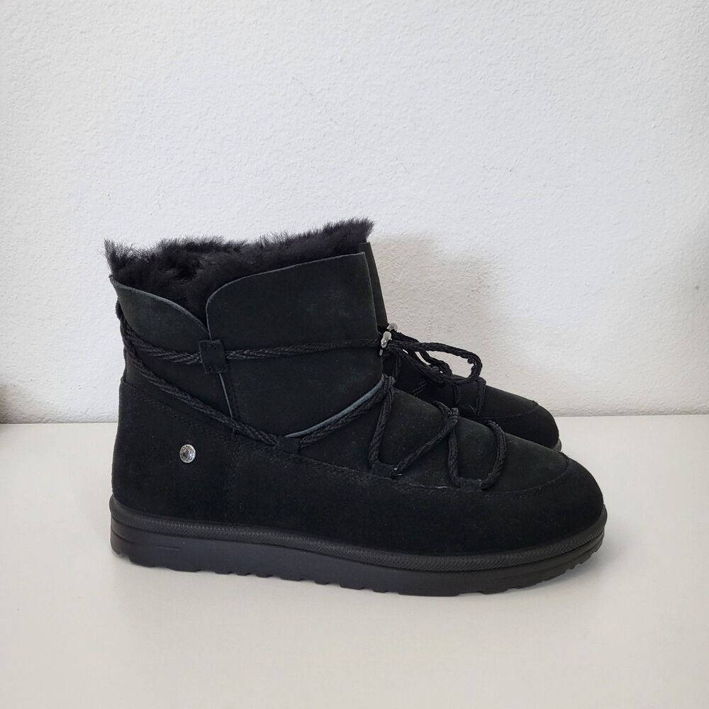 ABEO BIO System Izzy Boots Womens 9 N Narrow Width Orthodic Black Sheepskin Cozy